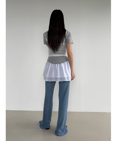 Didot.showroom（ディドット ショールーム）の「シアーレイヤードキャミソール（キャミソール・レディース・ブラック/グレー/ピンクベージュ/アイボリー・FREE）」の11枚目の写真