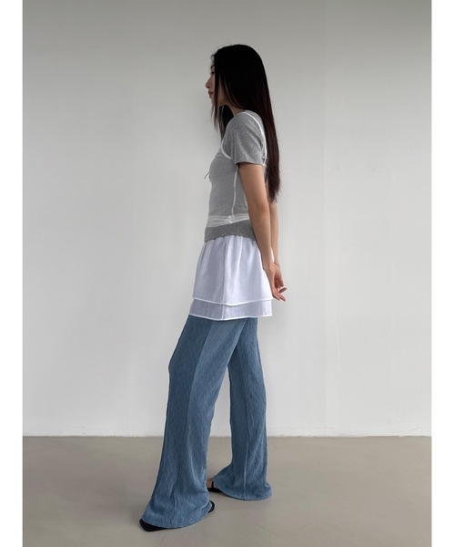 Didot.showroom（ディドット ショールーム）の「シアーレイヤードキャミソール（キャミソール・レディース・ブラック/グレー/ピンクベージュ/アイボリー・FREE）」の12枚目の写真