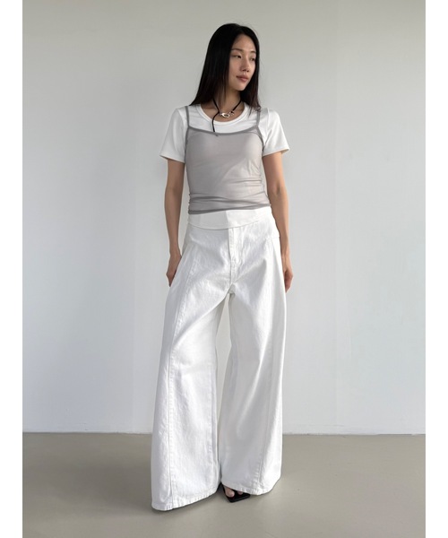 Didot.showroom（ディドット ショールーム）の「シアーレイヤードキャミソール（キャミソール・レディース・ブラック/グレー/ピンクベージュ/アイボリー・FREE）」の19枚目の写真