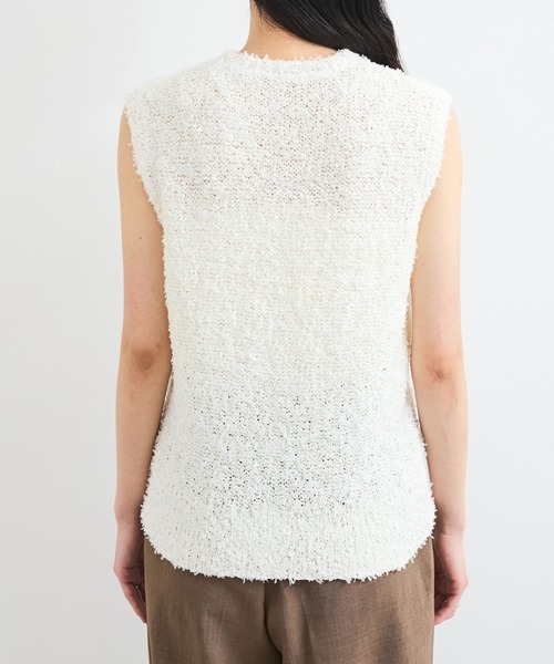 VIS（ビス）の「【洗える】テープヤーンニットベスト（ベスト・レディース・ベージュ系その他/オフホワイト・FREE）」の9枚目の写真