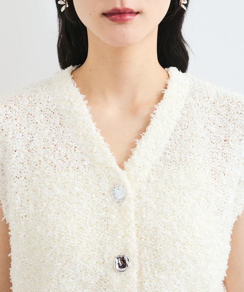 VIS（ビス）の「【洗える】テープヤーンニットベスト（ベスト・レディース・ベージュ系その他/オフホワイト・FREE）」の10枚目の写真