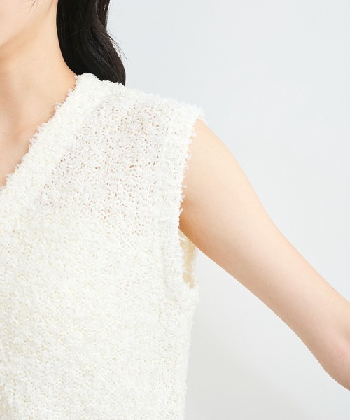 VIS（ビス）の「【洗える】テープヤーンニットベスト（ベスト・レディース・ベージュ系その他/オフホワイト・FREE）」の11枚目の写真