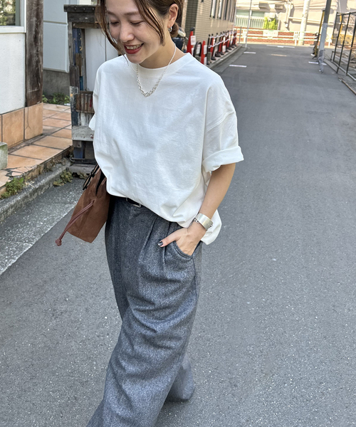 JOURNAL STANDARD（ジャーナルスタンダード）の「《追加》タックスウェットTシャツ（Tシャツ/カットソー・レディース・ホワイト/Red/ブラック系その他/ブラウン系その他・FREE）」の6枚目の写真