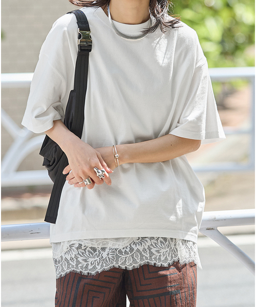 JOURNAL STANDARD（ジャーナルスタンダード）の「《追加》タックスウェットTシャツ（Tシャツ/カットソー・レディース・ホワイト/Red/ブラック系その他/ブラウン系その他・FREE）」の5枚目の写真