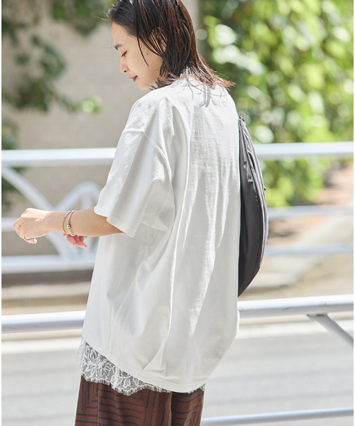 JOURNAL STANDARD（ジャーナルスタンダード）の「《追加》タックスウェットTシャツ（Tシャツ/カットソー・レディース・ホワイト/Red/ブラック系その他/ブラウン系その他・FREE）」の6枚目の写真