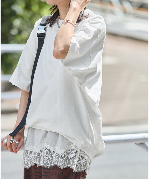 JOURNAL STANDARD（ジャーナルスタンダード）の「《追加》タックスウェットTシャツ（Tシャツ/カットソー・レディース・ホワイト/Red/ブラック系その他/ブラウン系その他・FREE）」の9枚目の写真