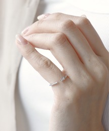 Three Four Time（スリーフォータイム）の「スクエアキュービックピンキーリング#5（リング）」