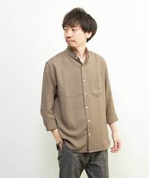 MEN'S MELROSE（メンズメルローズ）の「リフラックスバスケットワンピースカラー7分袖シャツ（シャツ/ブラウス）」