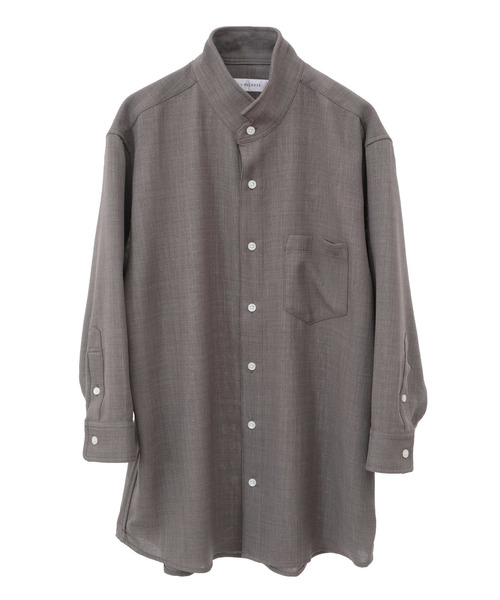 MEN'S MELROSE（メンズメルローズ）の「リフラックスバスケットワンピースカラー7分袖シャツ（シャツ/ブラウス・メンズ・グレイッシュベージュ/ネイビー/ブラウン・2/4/3）」の14枚目の写真
