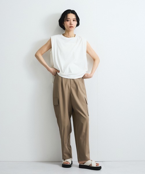 VICKY（ビッキー）の「ストレッチカーゴパンツ≪手洗い可能≫（カーゴパンツ・レディース・ブルー/ブラウン・M）」の5枚目の写真