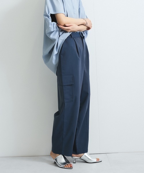 VICKY（ビッキー）の「ストレッチカーゴパンツ≪手洗い可能≫（カーゴパンツ・レディース・ブルー/ブラウン・M）」の7枚目の写真