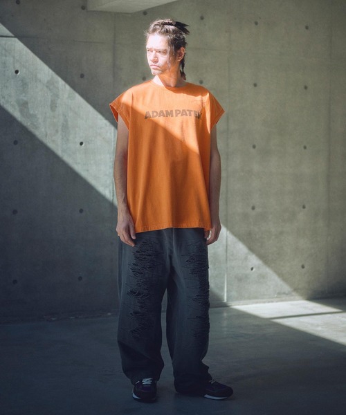tシャツ ADAMPATEK/basic logo sleeveless/ロゴノースリーブ(AP2514023) レディース メンズ ADAMPATEK/アダムパテック】basic logo short sleeve T/ロゴ半袖