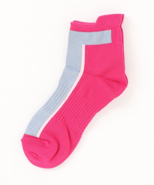ZUCCa（ズッカ）の「カラーブロックソックス（ソックス/靴下・レディース・ピンク/ベージュ/ネイビー・M size）」の3枚目の写真