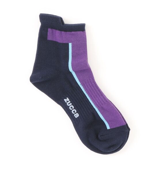 ZUCCa（ズッカ）の「カラーブロックソックス（ソックス/靴下・レディース・ピンク/ベージュ/ネイビー・M size）」の4枚目の写真