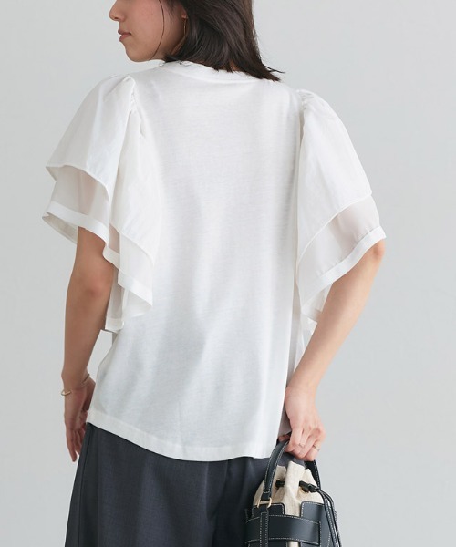 Pierrot(ピエロ)の「ドッキングフリルTシャツ(Tシャツ/カットソー・レディース・オフホワイト/ブラック・M/L)」の9枚目の写真
