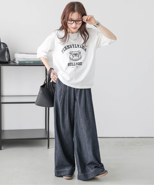 SUGAR BISKET(シュガービスケット)の「カレッジ風ロゴ Tシャツ(Tシャツ/カットソー・レディース・ブラック/ホワイト・フリー)」の3枚目の写真