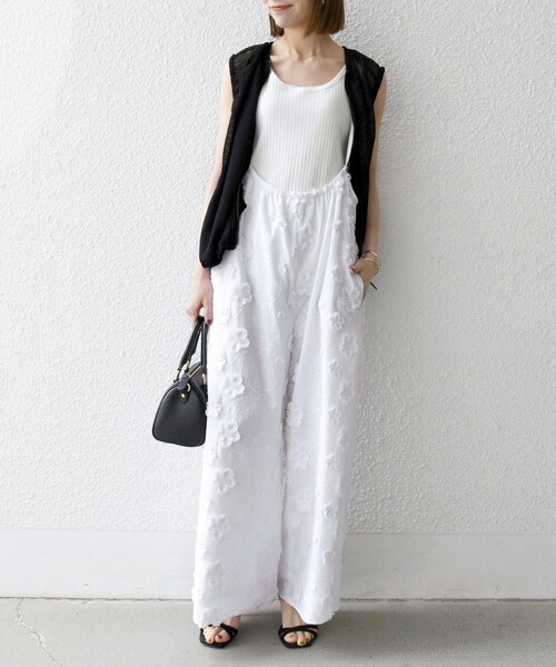 セール】SHIPS any:〈手洗い可能〉3D フラワー エンブロイダリー