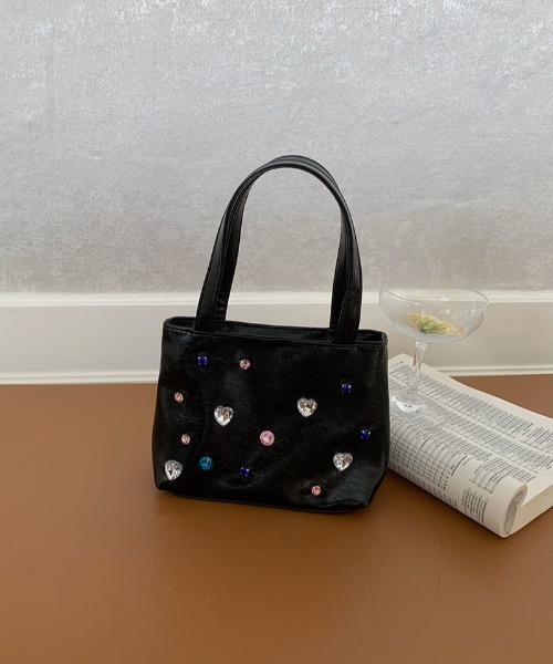ハンドメイド　キラキラ⭐︎カデナミニバッグ セール】キラキラ ビジュー ミニバッグ（ハンドバッグ）｜DEVICE