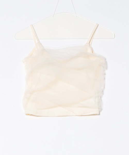 merrylatte（メリーラテ）の「カップ付きレイヤードチュールキャミソール（キャミソール・レディース・ベージュ・MEDIUM）」の19枚目の写真