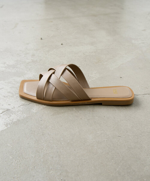 Jena espace merveilleux（ジェナ　エスパスメルヴェイユ）の「クロス編みサンダル（サンダル・レディース・ブラック/ベージュ・MEDIUM/LARGE）」の13枚目の写真