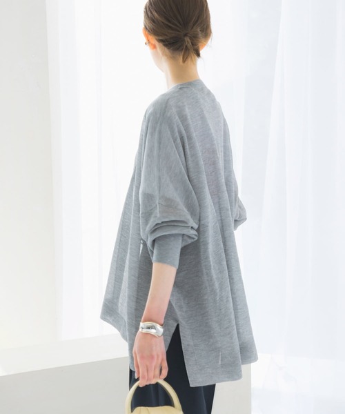 URBAN RESEARCH ROSSO WOMEN(アーバンリサーチ ロッソ)の「ミドルシアーカーディガン(カーディガン/ボレロ・レディース・ベージュ/グレー/ブラック・FREE)」の2枚目の写真