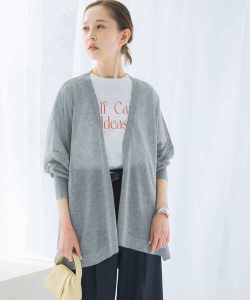 URBAN RESEARCH ROSSO WOMEN(アーバンリサーチ ロッソ)の「ミドルシアーカーディガン(カーディガン/ボレロ・レディース・ベージュ/グレー/ブラック・FREE)」の11枚目の写真