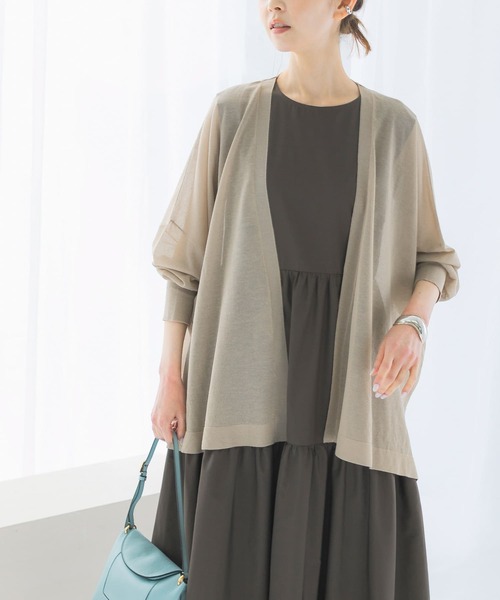 URBAN RESEARCH ROSSO WOMEN(アーバンリサーチ ロッソ)の「ミドルシアーカーディガン(カーディガン/ボレロ・レディース・ベージュ/グレー/ブラック・FREE)」の14枚目の写真