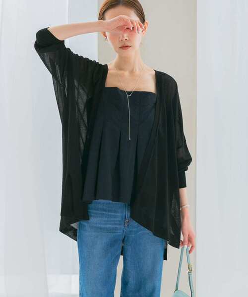 URBAN RESEARCH ROSSO WOMEN(アーバンリサーチ ロッソ)の「ミドルシアーカーディガン(カーディガン/ボレロ・レディース・ベージュ/グレー/ブラック・FREE)」の17枚目の写真