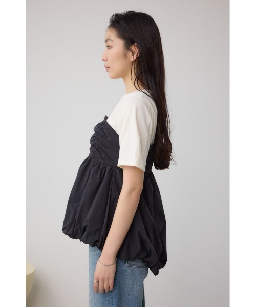 AZUL by moussy(アズールバイマウジー)の「ペプラムバルーントップス(Tシャツ/カットソー・レディース・ライトグリーン/グレー/ブラック・SMALL/MEDIUM)」の8枚目の写真