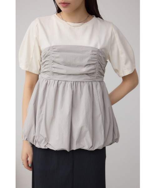AZUL by moussy(アズールバイマウジー)の「ペプラムバルーントップス(Tシャツ/カットソー・レディース・ライトグリーン/グレー/ブラック・SMALL/MEDIUM)」の14枚目の写真