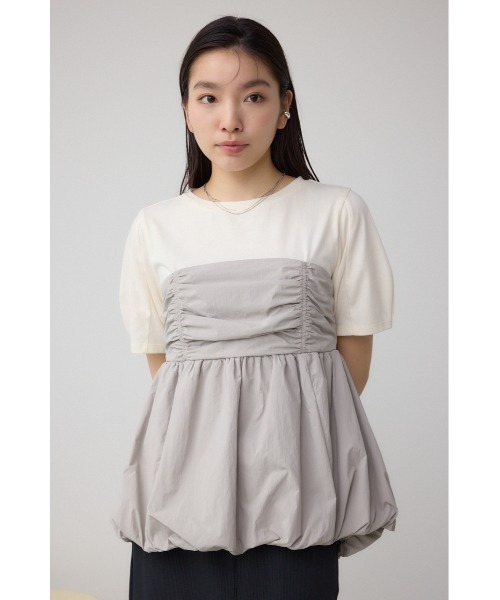 AZUL by moussy(アズールバイマウジー)の「ペプラムバルーントップス(Tシャツ/カットソー・レディース・ライトグリーン/グレー/ブラック・SMALL/MEDIUM)」の15枚目の写真