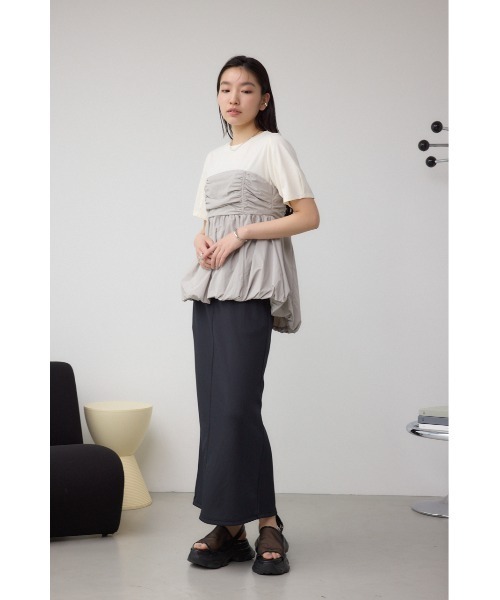 AZUL by moussy(アズールバイマウジー)の「ペプラムバルーントップス(Tシャツ/カットソー・レディース・ライトグリーン/グレー/ブラック・SMALL/MEDIUM)」の16枚目の写真