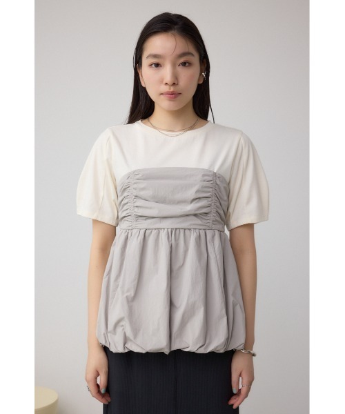 AZUL by moussy(アズールバイマウジー)の「ペプラムバルーントップス(Tシャツ/カットソー・レディース・ライトグリーン/グレー/ブラック・SMALL/MEDIUM)」の17枚目の写真
