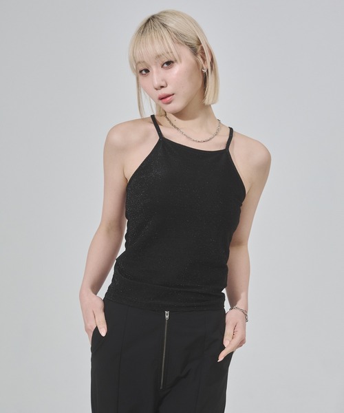 ENVYM（アンビー）の「ラメバッククロスキャミソール（キャミソール・レディース・ブラウン/ブラック/ホワイト・FREE）」の19枚目の写真