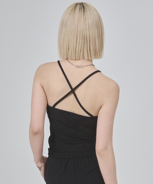 ENVYM（アンビー）の「ラメバッククロスキャミソール（キャミソール・レディース・ブラウン/ブラック/ホワイト・FREE）」の10枚目の写真