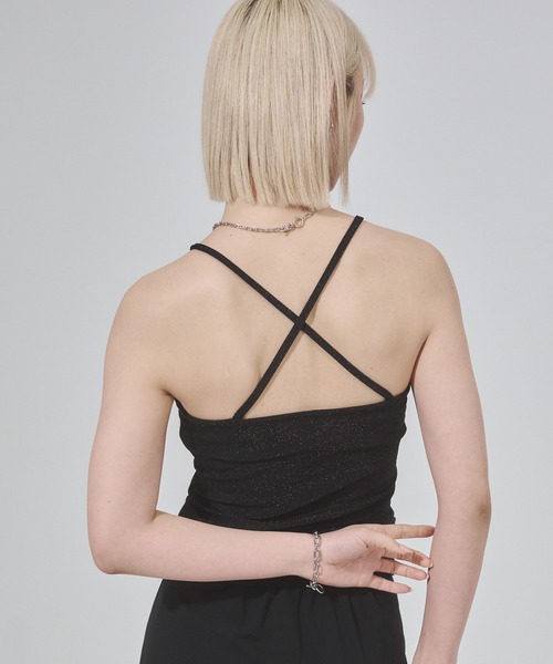 ENVYM（アンビー）の「ラメバッククロスキャミソール（キャミソール・レディース・ブラウン/ブラック/ホワイト・FREE）」の11枚目の写真