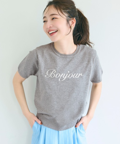 45rpm タグ付き　コットン　ニット　ロゴ刺繍 楽天市場】ニット レディース 秋 冬 春 クルーネック トップス