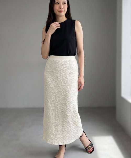 Per sist ence(パーシエンス)の「ポコポコIラインスカート(スカート・レディース・アイボリー/ブラック/ブラウン/グリーン・ONE SIZE)」の8枚目の写真