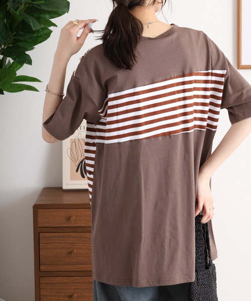 EMAGO 配色切替えチュニック（Tシャツ/カットソー）｜Emago