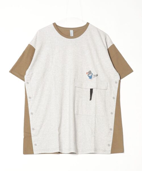 tシャツ EMAGO 配色切替えチュニック レディース EMAGO 配色切替えチュニック（Tシャツ/カットソー）｜Emago