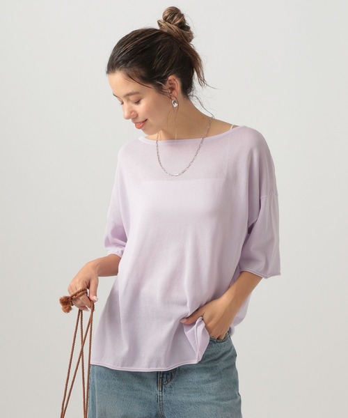 BAYFLOW（ベイフロー）の「[さらりとした肌触り]16ゲージニットプルオーバー（ニット/セーター・レディース・ラベンダー/ブラック/グレイッシュベージュ・FREE）」の2枚目の写真