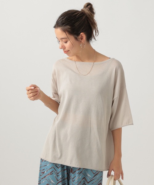 BAYFLOW（ベイフロー）の「[さらりとした肌触り]16ゲージニットプルオーバー（ニット/セーター・レディース・ラベンダー/ブラック/グレイッシュベージュ・FREE）」の3枚目の写真