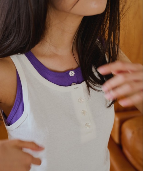 common gull products.(コモンガルプロダクツ)の「ひとえふたえパックタンク(タンクトップ・レディース・イエロー系その他/ホワイト×パープル/ブラック×レッド/ホワイト×ピンク・フリー)」の21枚目の写真