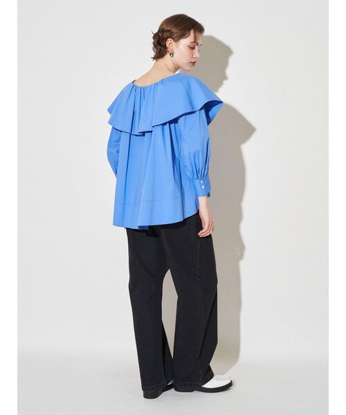 ELENDEEK（エレンディーク）の「ワイドラフデニムパンツ（デニムパンツ・レディース・ブルー/ブラック・01/02/03）」の5枚目の写真