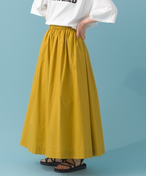 OMNES（オムネス）の「コットンポプリンギャザースカート（スカート・レディース・ベージュ/ブルー/イエロー/ブラック/モカ・MEDIUM/LARGE）」の5枚目の写真