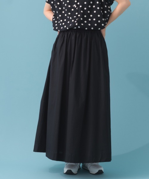 OMNES（オムネス）の「コットンポプリンギャザースカート（スカート・レディース・ベージュ/ブルー/イエロー/ブラック/モカ・MEDIUM/LARGE）」の6枚目の写真