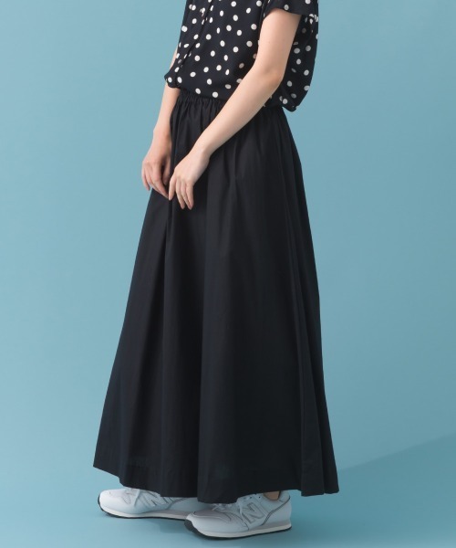 OMNES（オムネス）の「コットンポプリンギャザースカート（スカート・レディース・ベージュ/ブルー/イエロー/ブラック/モカ・MEDIUM/LARGE）」の7枚目の写真