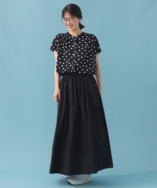 OMNES（オムネス）の「コットンポプリンギャザースカート（スカート・レディース・ベージュ/ブルー/イエロー/ブラック/モカ・MEDIUM/LARGE）」の9枚目の写真