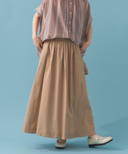 OMNES（オムネス）の「コットンポプリンギャザースカート（スカート・レディース・ベージュ/ブルー/イエロー/ブラック/モカ・MEDIUM/LARGE）」の16枚目の写真
