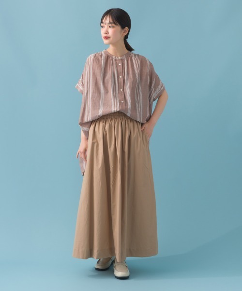 OMNES（オムネス）の「コットンポプリンギャザースカート（スカート・レディース・ベージュ/ブルー/イエロー/ブラック/モカ・MEDIUM/LARGE）」の19枚目の写真